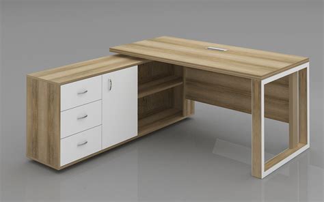 office table with side cabinet